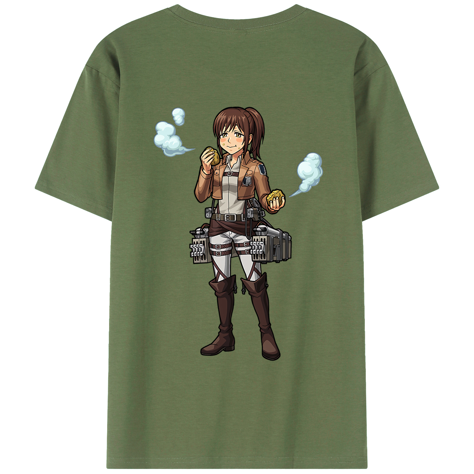 （画像用） 進撃の巨人 サシャ·ブラウス Attack on Titan Sasha Blaus 綿100％ メンズ半袖Tシャツ（バックプリント） 通気性